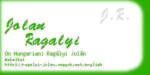 jolan ragalyi business card